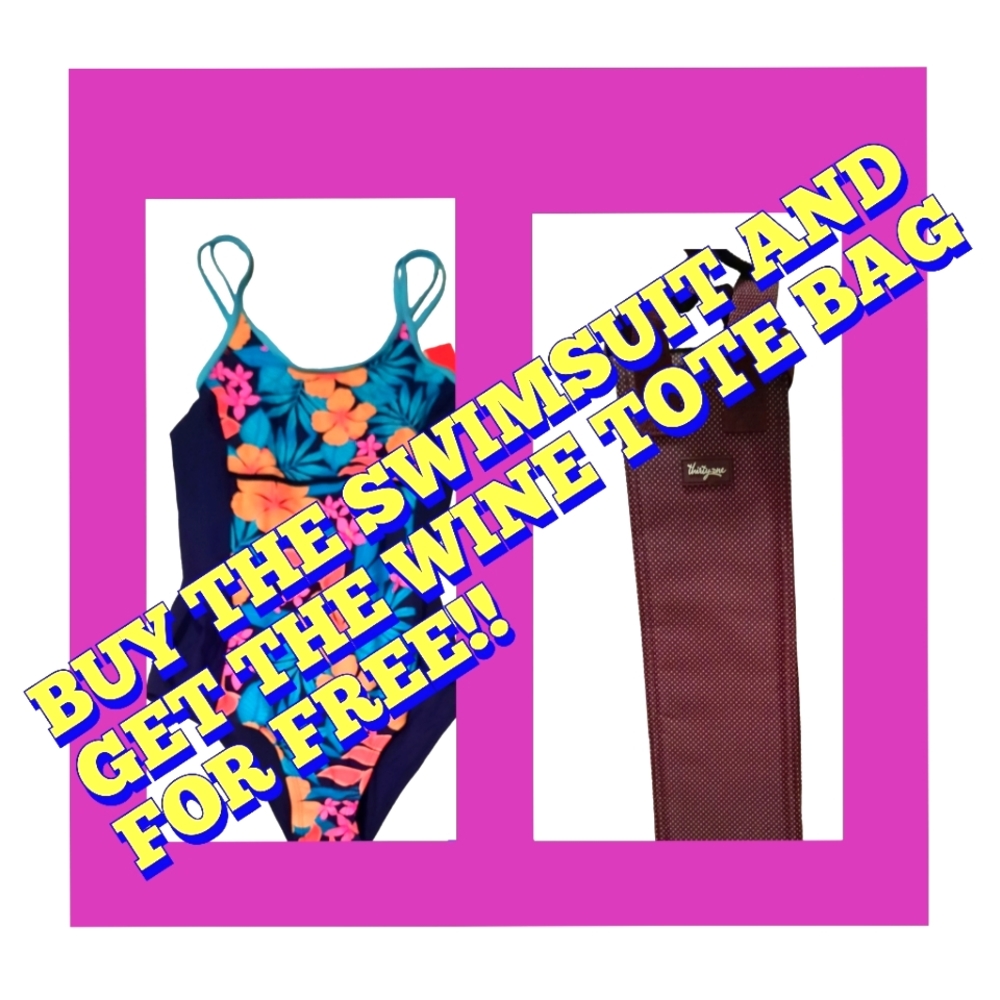 Swimsuit with free wine tote bag!